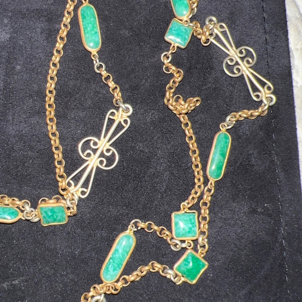Antique Art Deco Peking glass necklace 24” - Picture 2 of 6